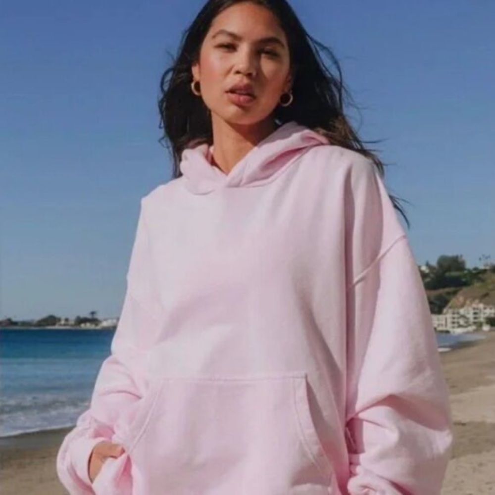 Daily Drills Unisex Oversized Hoodie Sweatshirt in Cupid Pink XS S